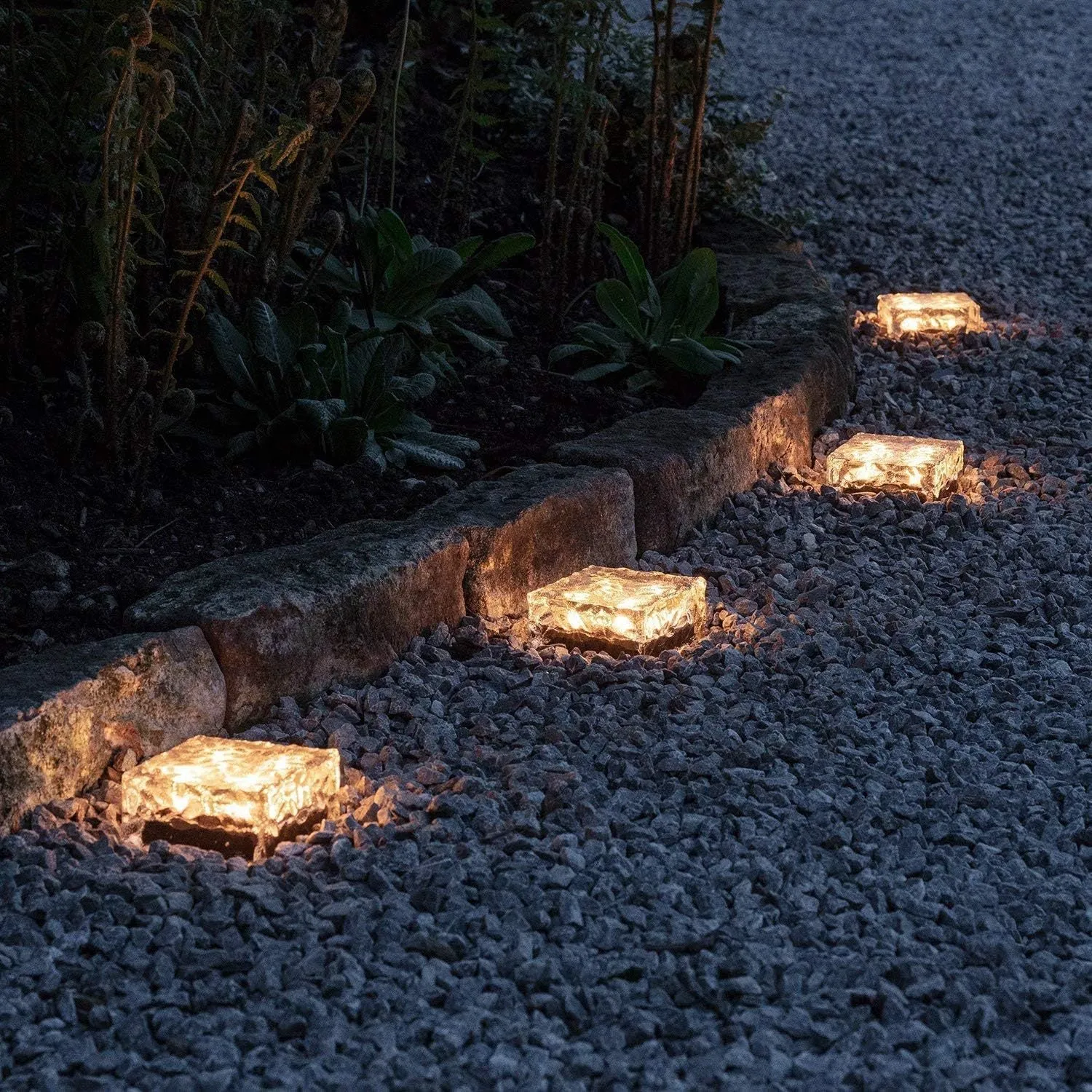 New Solar Crystal Ice Brick Lights – Waterproof Landscape & Garden Ground Lights, Water Drop Design for Balcony & Yard Decor