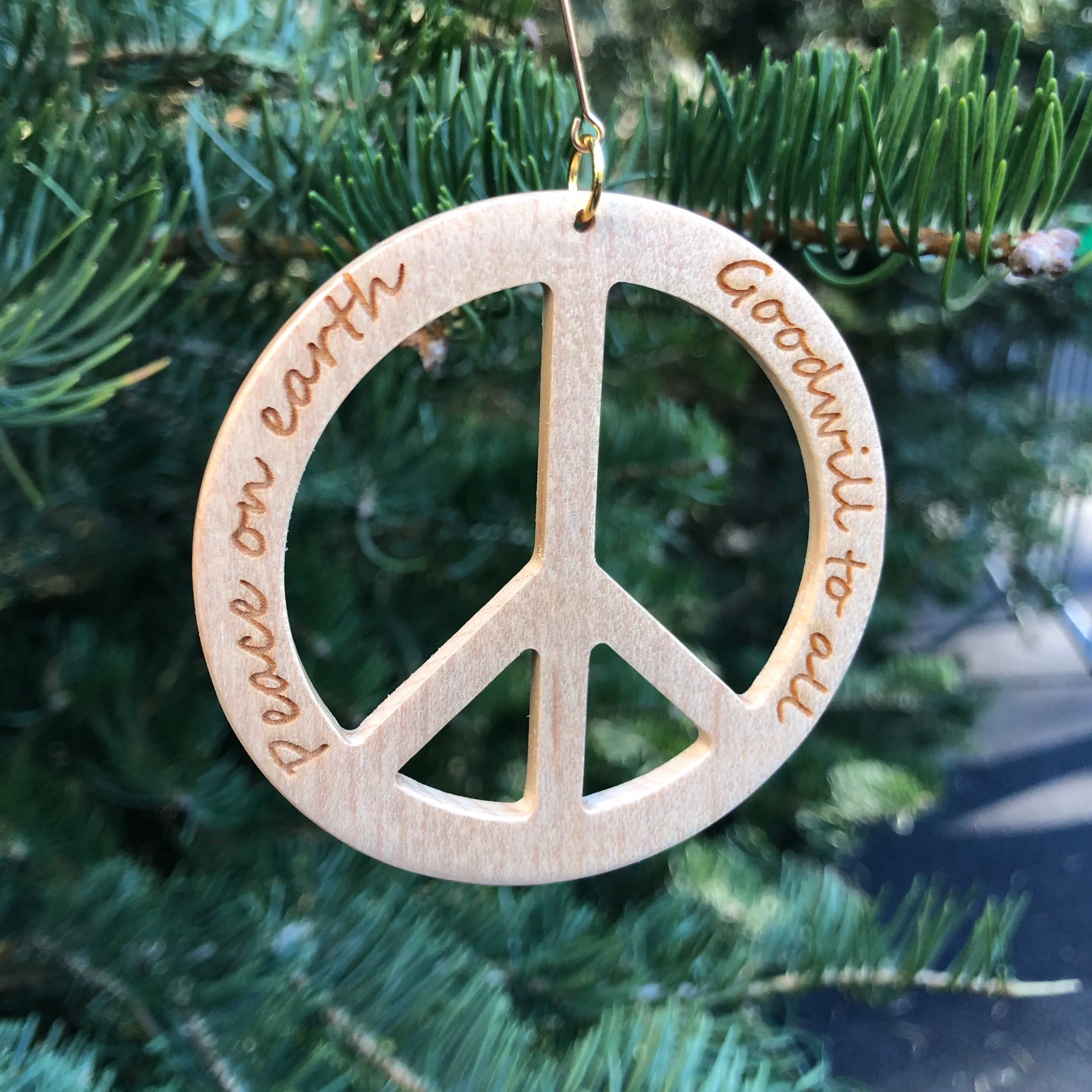 Peace Sign Christmas Ornament