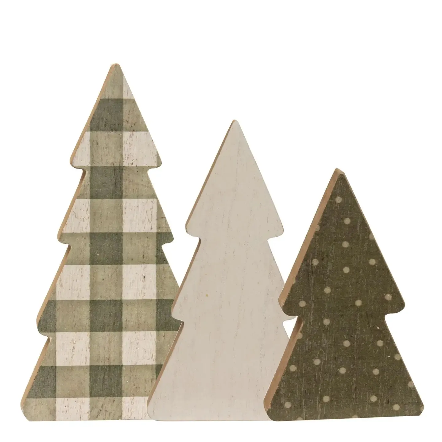 Set Of 3 Wooden Trees