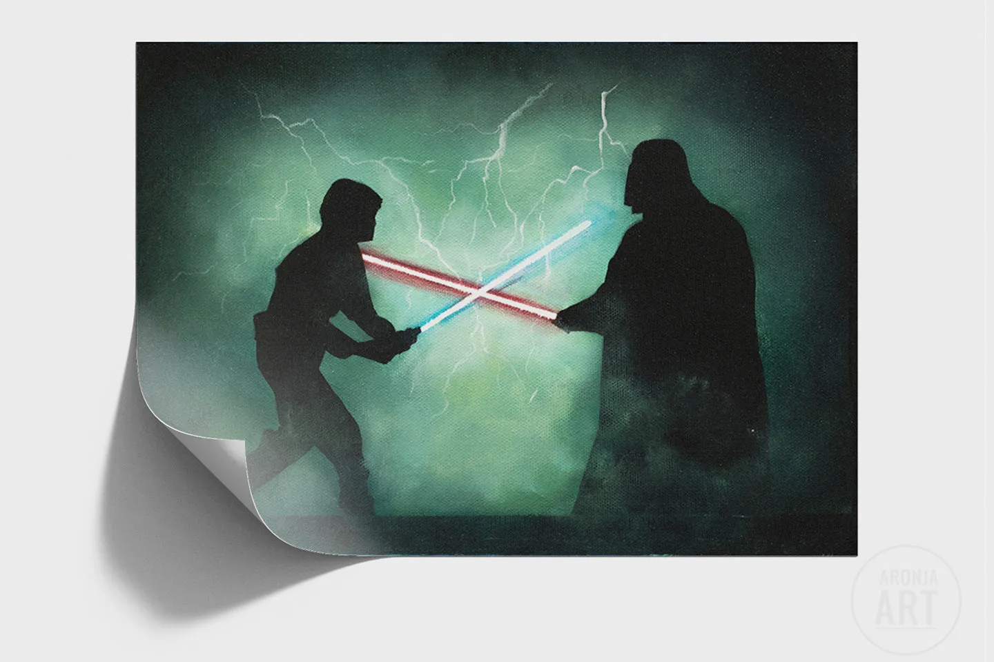 signed GLOW IN THE DARK PRINT: Luke vs. Vader (Special Offer)