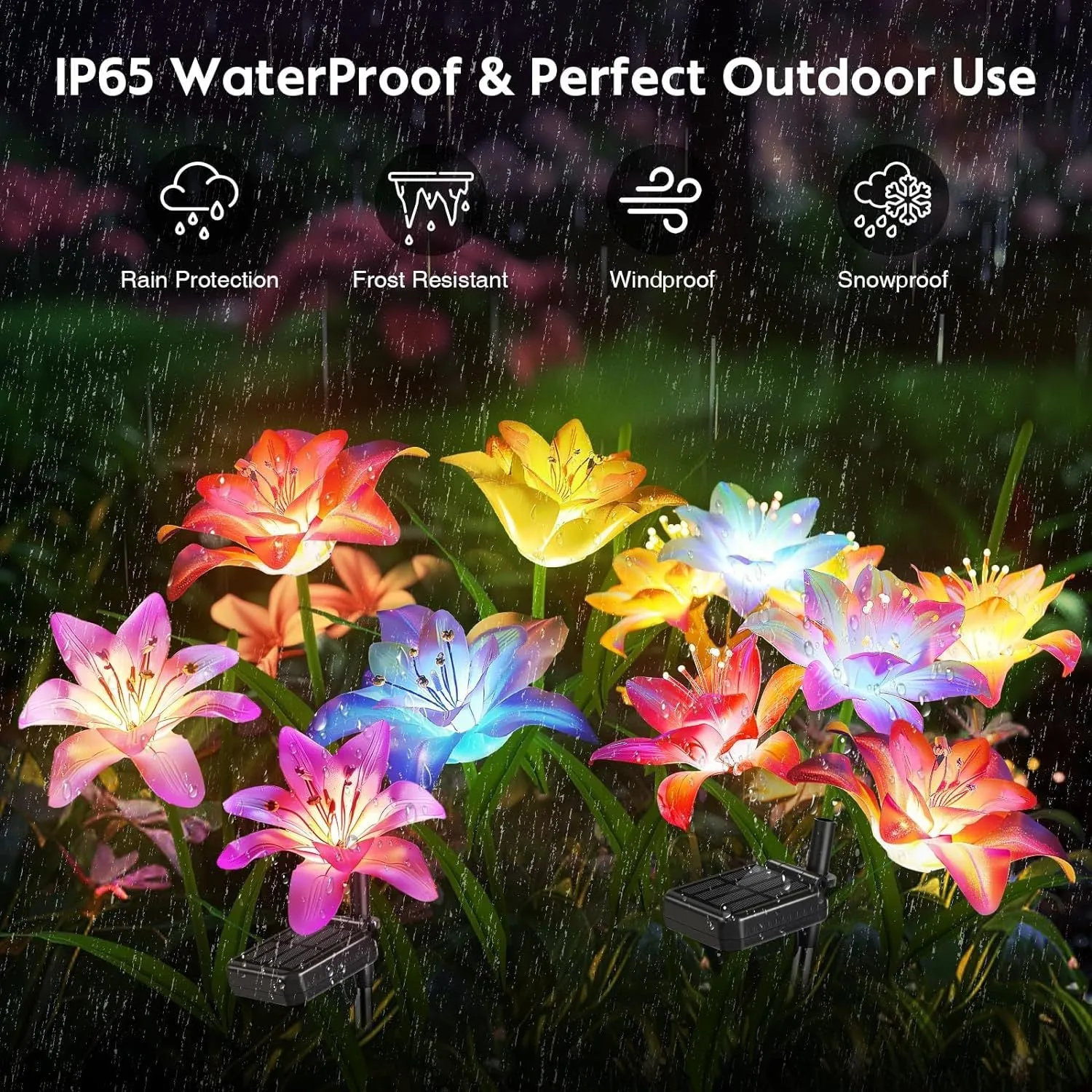 Solar Garden Lights,Solar Lights for Outside Garden Decor, Outdoor Solar Lights for Yard Patio, Solar Pathway Lights Outdoor Decor