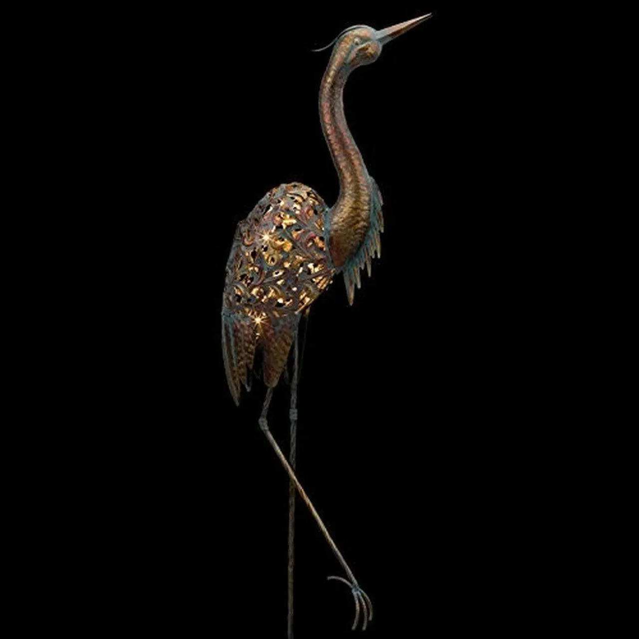 Solar Heron Bird Stake