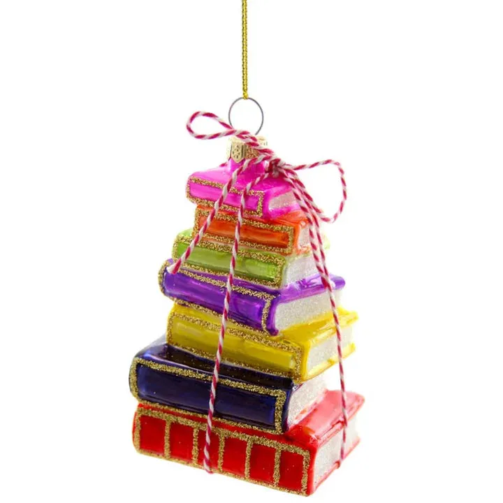 Stacked Tomes Bright - Ornament