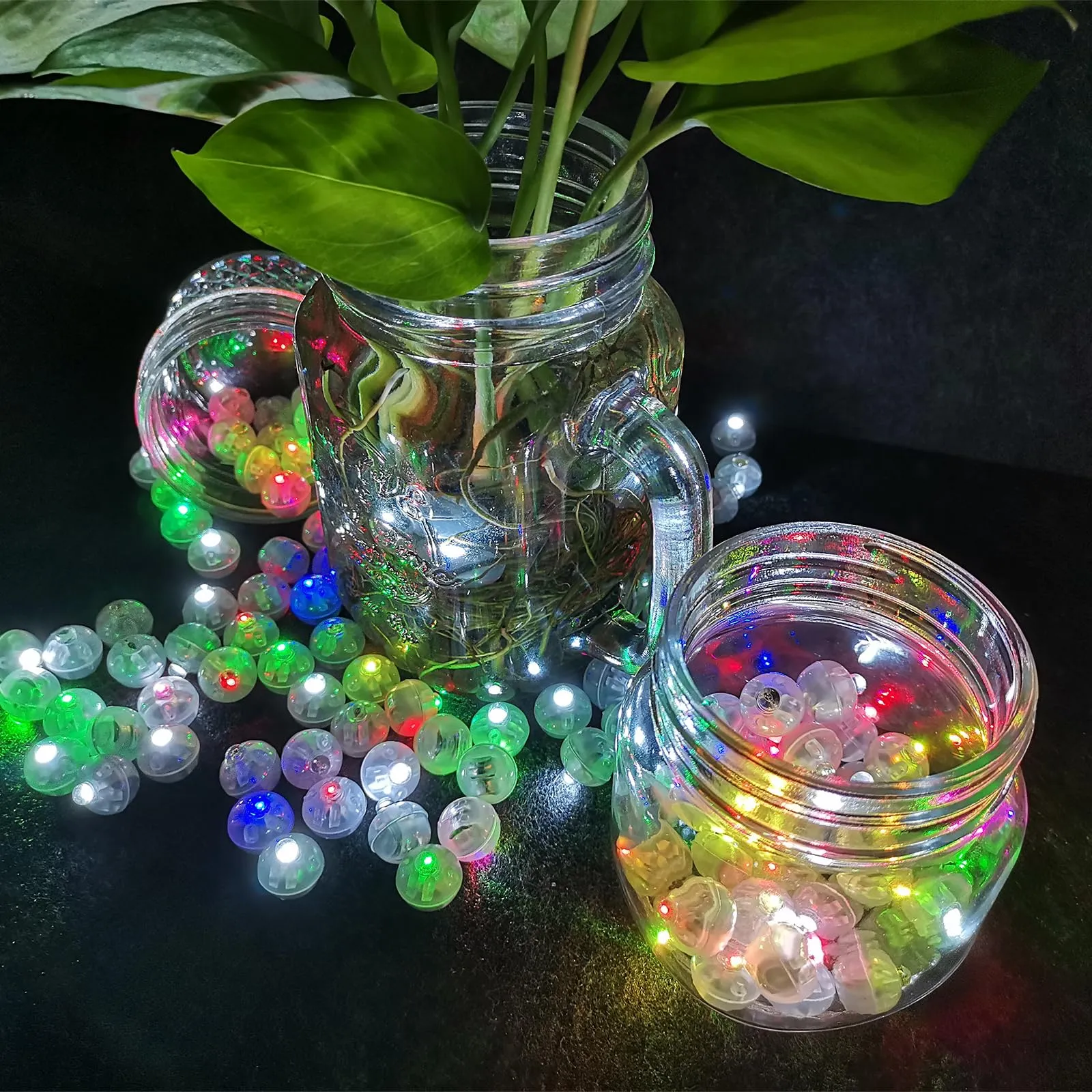 Warm White Mini Led Lights, Waterproof Round Tiny Led Light for Party Decorations, Battery PoweredRound LED Ball Lamp