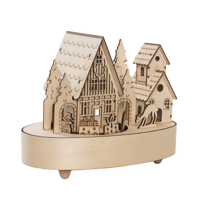 Wood Laser Cut Lodge Motion Music