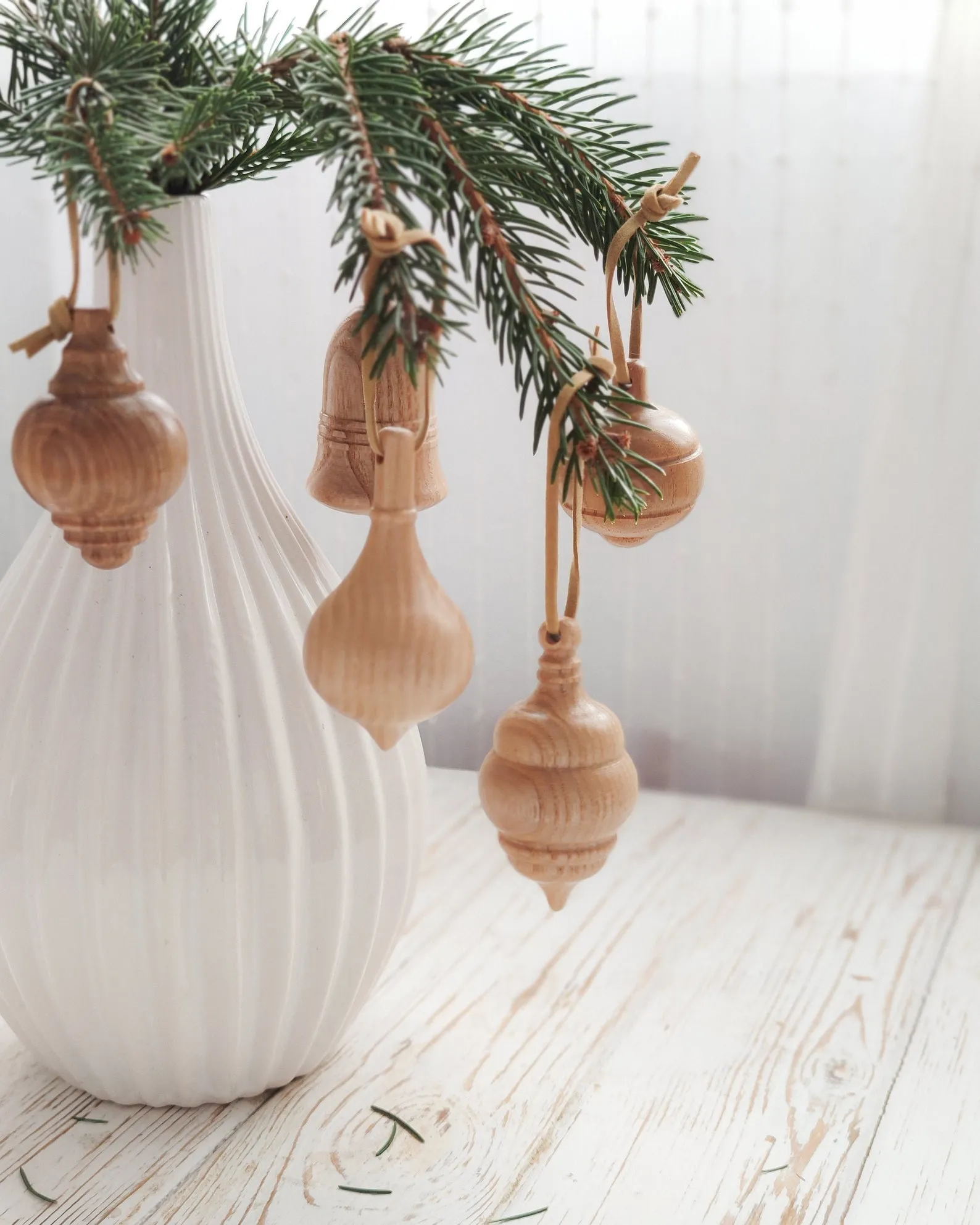 Wooden Christmas Decorations - Set of 10