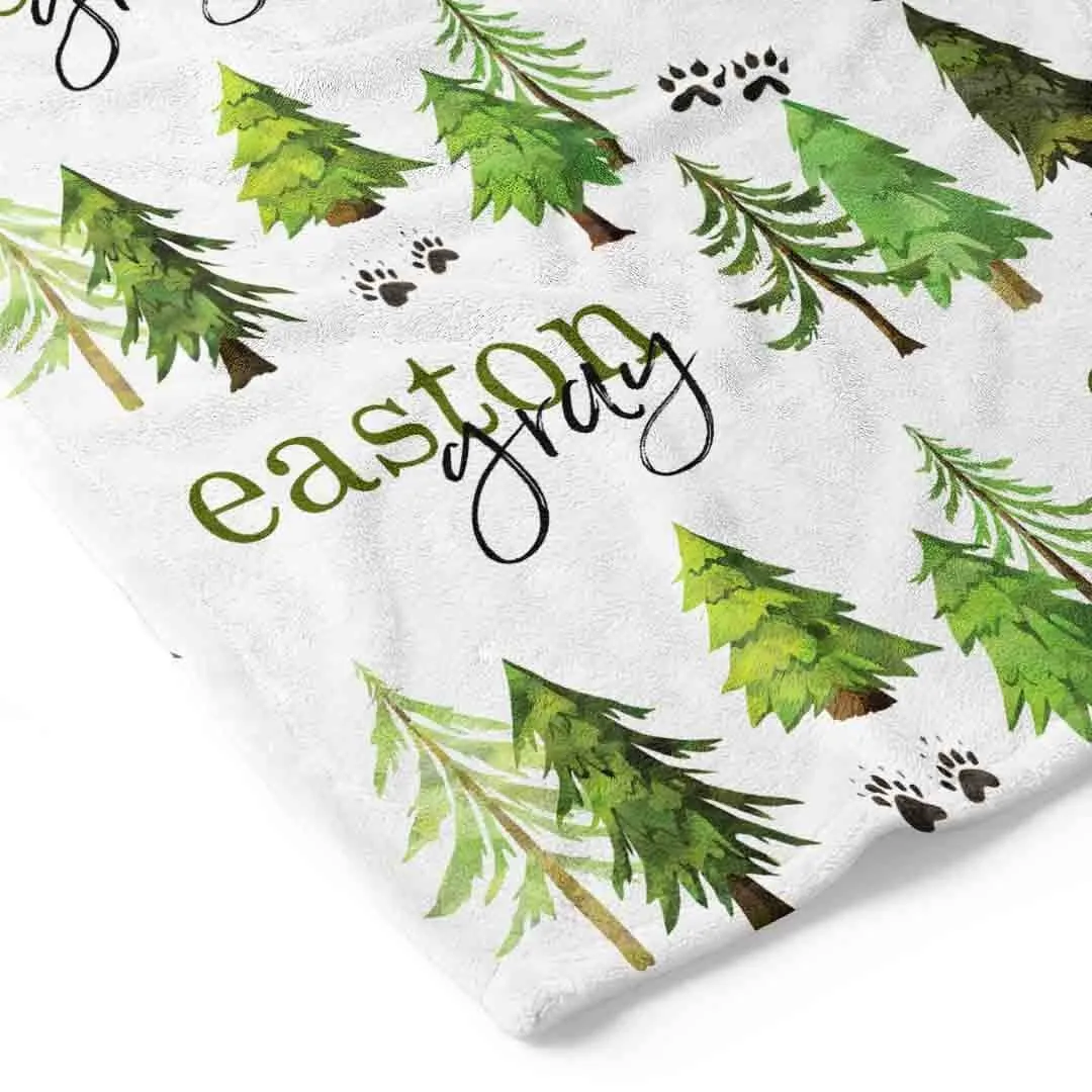 Woodland Trees Personalized Toddler Blanket